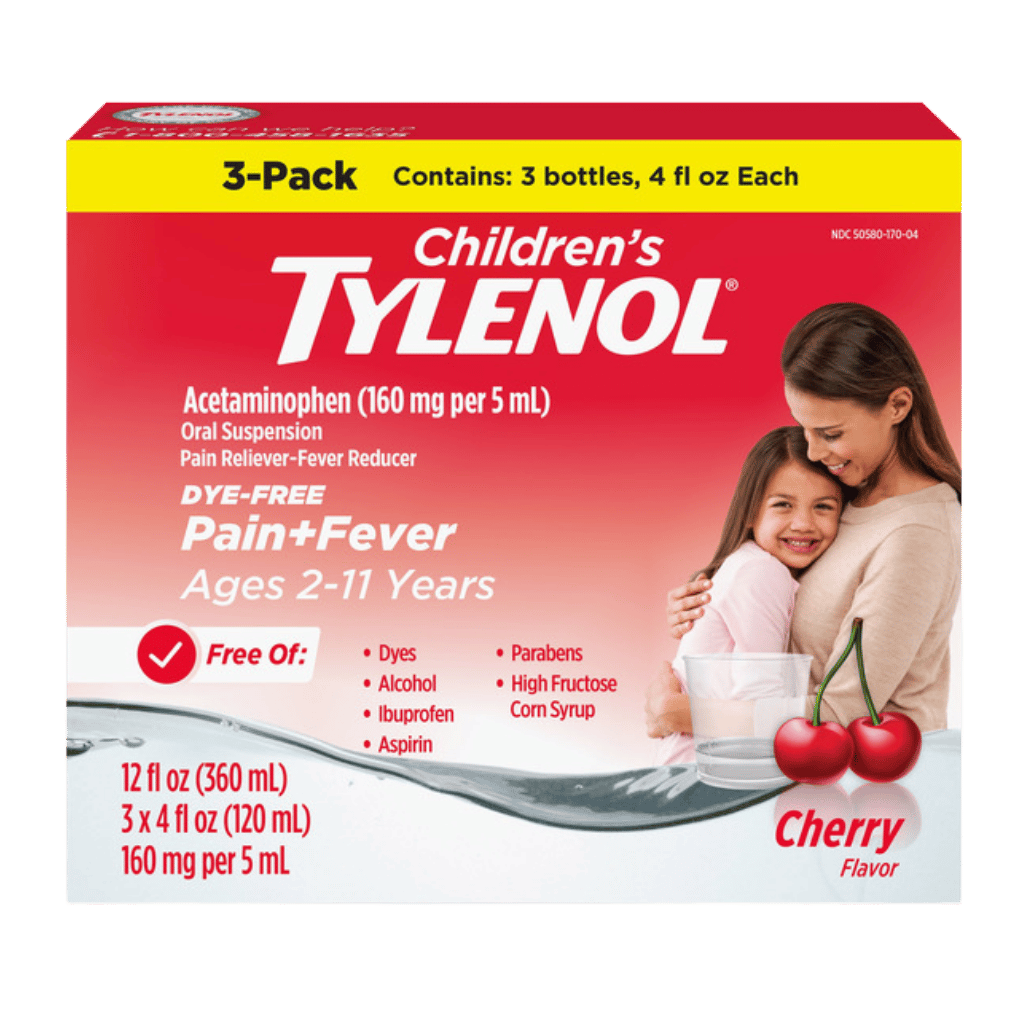 Children's Tylenol Liquid Pain Relief and Fever Dye-Free Cherry 12 fl oz buy online USA - 1